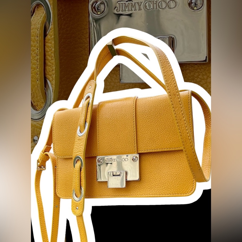 Jimmy Choo EUC Leather Crossbody/Shoulder Bag W/Cert of Auth Mustard Yellow - Picture 2 of 16